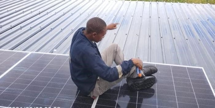 Solar Panel Installation on Rooftop